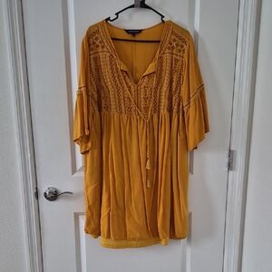Bohemian Mustard Tunic Top